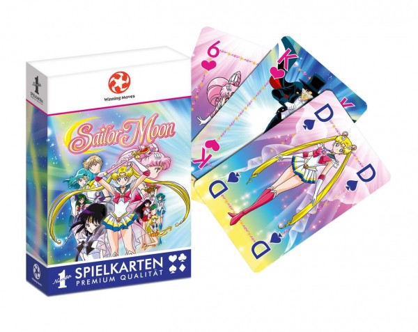 Offiziell lizenziertes Number 1 Spielkarten-Set mit 54 Spielkarten inkl. 2 Joker.Mit den neuen Sailor Moon Spielkarten von Winning Moves wird jedes Kartenspiel zu einem ganzbesonders magischen Vergnügen!Gegen das Königreich des Dunkeln nehmen die tapferen